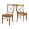 International Concepts Set of 2 X-Back Chairs with Solid Wood Seats, Pecan C59-613P - alternate 8